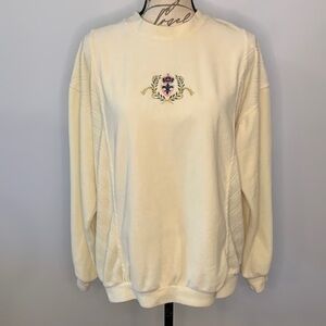 Vintage 80’s 90’s American Sportif velour pullover embroidered L